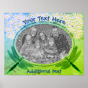 Dragonflies Daisies Foto Lijst Creëer Uw Eigen Poster