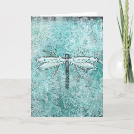 Dragonflies Damselflies Fleurs | Cartes de voeux (Devant)