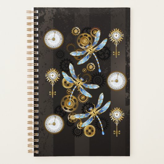 Dragonflies de Steampunk sur arrière - plan rayé b (Devant)