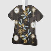 Dragonflies de Steampunk sur arrière - plan rayé b (devant)