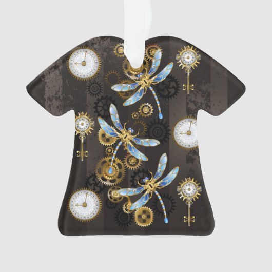 Dragonflies de Steampunk sur arrière - plan rayé b (devant)