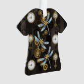 Dragonflies de Steampunk sur arrière - plan rayé b (devant)