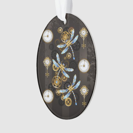 Dragonflies de Steampunk sur arrière - plan rayé b (devant)