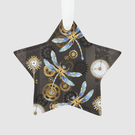 Dragonflies de Steampunk sur arrière - plan rayé b (devant)