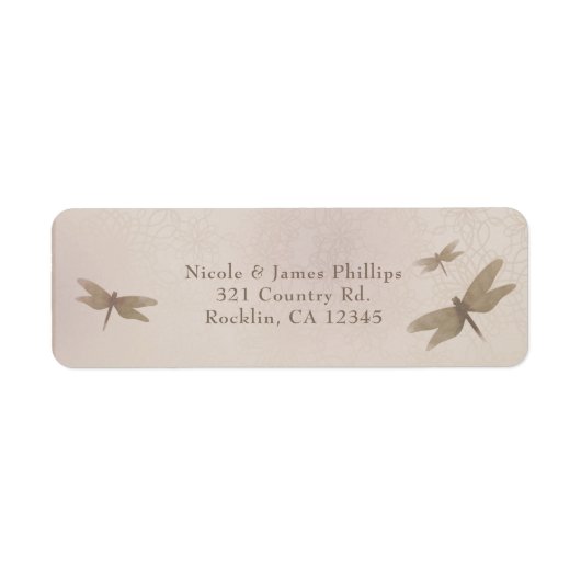 Dragonflies  Dragonfly Elegant Invitation Etiket (Voorkant)