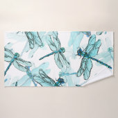 Dragonflies élégantes : Aquarelle (Serviette de bain)