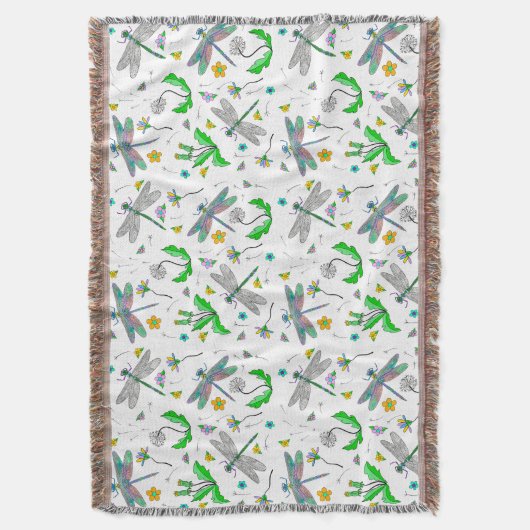 Dragonflies en Dandelions Deken (Voorkant Verticaal)