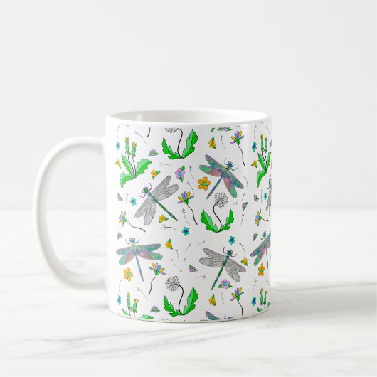Dragonflies en Dandelions Koffiemok (Links)