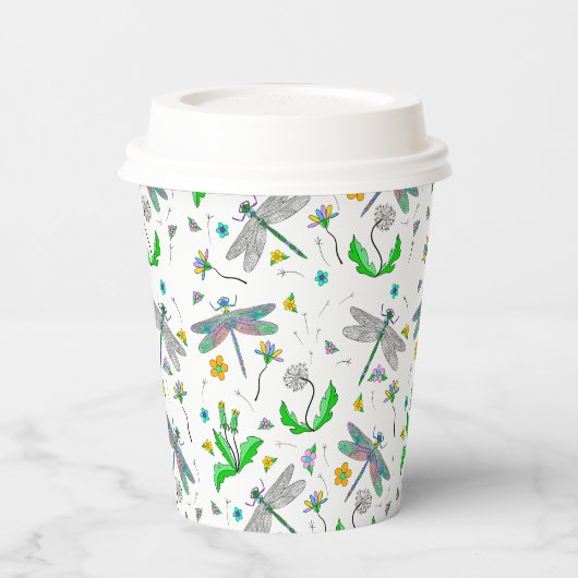 Dragonflies en Dandelions Papieren Bekers (Links)