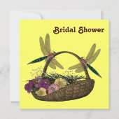 Dragonflies Flowers Bridal Shower Invitation Kaart (Voorkant)