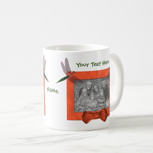 Dragonflies Lijst Aangepaste foto toevoegen Koffiemok (Voorkant rechts)