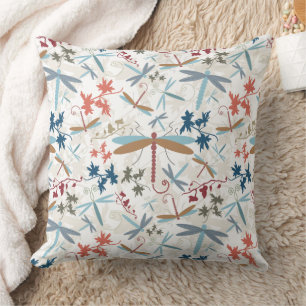 Dragonflies multi-gekleurd patroon kussen
