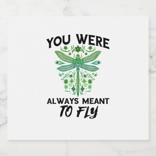 Dragonflies Natuur Insect altijd bedoeld om te vli Sparkling Wijnetiket (Enkel label)