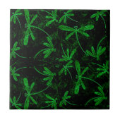 Dragonflies Neon Green Tile Tegeltje (Voorkant)