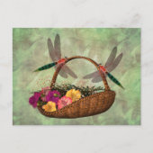 Dragonflies On Flower Basket  Briefkaart (Voorkant)