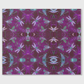 Dragonflies Paars omlooppapier Cadeaupapier (Vlak)