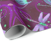 Dragonflies Paars omlooppapier Cadeaupapier (Rol Hoek)