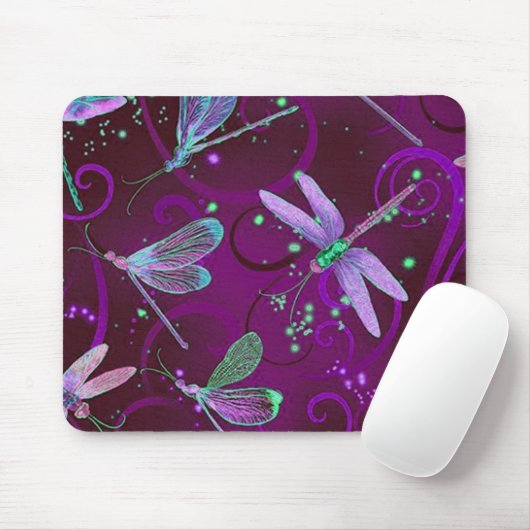 Dragonflies Paarse dromen Muismat (Met muis)