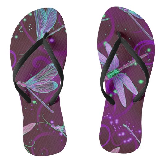 Dragonflies Paarse flip Flop (Voetbed)