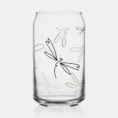 Dragonflies Patroon Drinkware Set Blikvorm Glas (Achterkant)