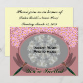 Dragonflies Photo Bridal Shower Invitation Kaart (Voorkant / Achterkant)