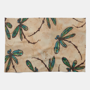 Dragonflies Rustic Cream Theedoek