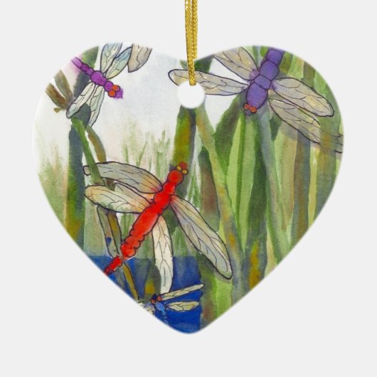 Dragonflies Summer Keramisch Ornament (Voorkant)