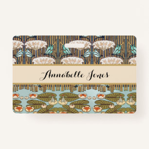 Dragonflies Water Lelies Marsh Art Nouveau Badge