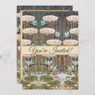 Dragonflies Water Lelies Marsh Art Nouveau Kaart