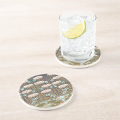 Dragonflies Water Lelies Marsh Art Nouveau Zandsteen Onderzetter (Zijkant)