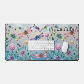Dragonflies Whimsical avec fleurs. Nom modifiable (Clavier et souris)