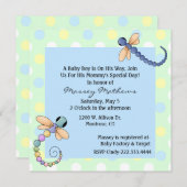 Dragonflies Whimsical Baby Boy Shower Invitation (Devant / Derrière)