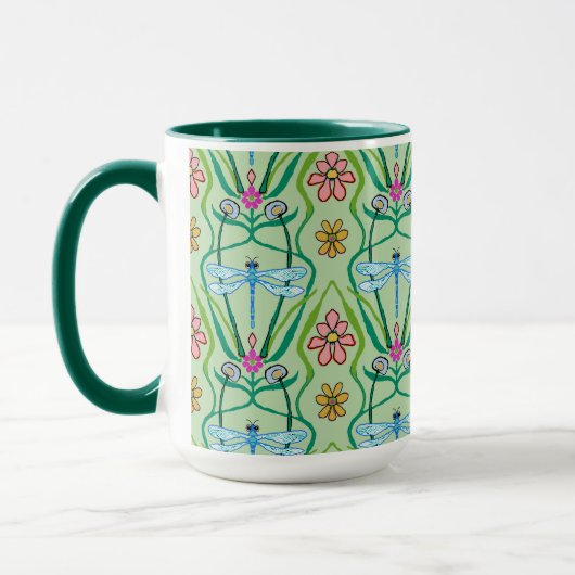 Dragonflies Whimsical Big Mug (Gauche)