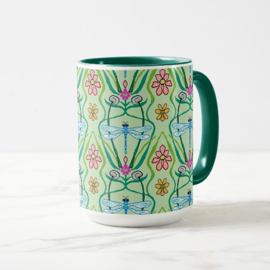 Dragonflies Whimsical Big Mug (Devant droit)