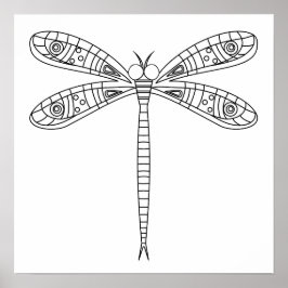 Dragonfly 1 Poster naar kleur