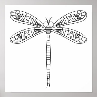 Dragonfly 1 Poster naar kleur