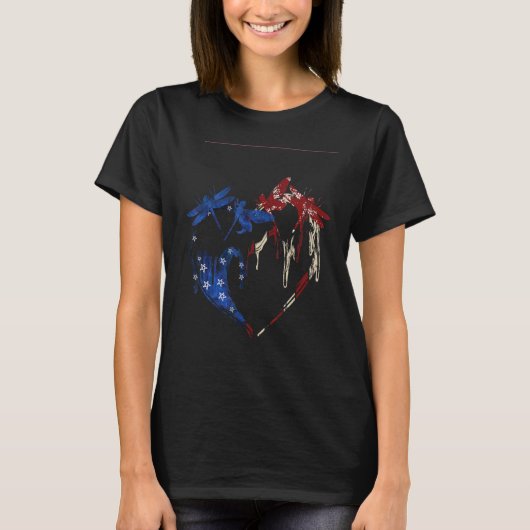 Dragonfly 4th Of July Men Dragonfly  USA Flag Amer T-shirt (Voorkant)