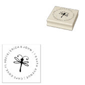 Dragonfly aangepast retouradres 	rubberstempel (Gestempeld)