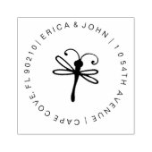 Dragonfly aangepast retouradres 	rubberstempel (Afrduk)