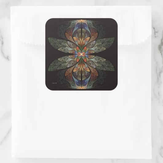 Dragonfly Abstract Vierkante Sticker (Tas)