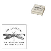Dragonfly Achternaam Retouradres Rubberstempel (Gestempeld)