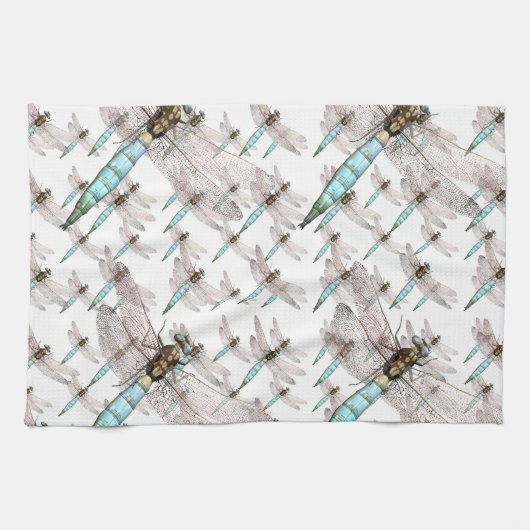 Dragonfly Air Force on White Theedoek (Horizontaal)