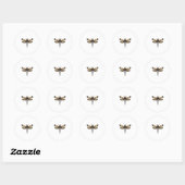 Dragonfly Animal Art Graphic Dragonfly (4) Ronde Sticker (Vel)