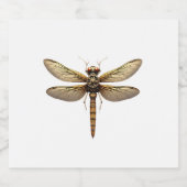 Dragonfly Animal Art Graphic Dragonfly Sparkling Wijnetiket (Enkel label)