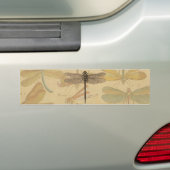 Dragonfly  Antiek Classic Natuur Bumpersticker (Op auto)