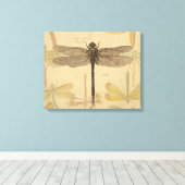 Dragonfly Antiek Classic Natuur Canvas Afdruk (Insitu (Houten vloer))