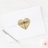 Dragonfly  Antiek Classic Natuur Hart Sticker (Envelop)