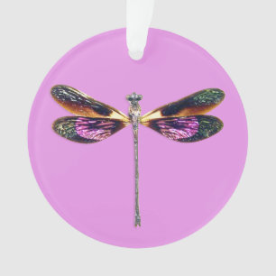 Dragonfly - argent, or, violet et noir