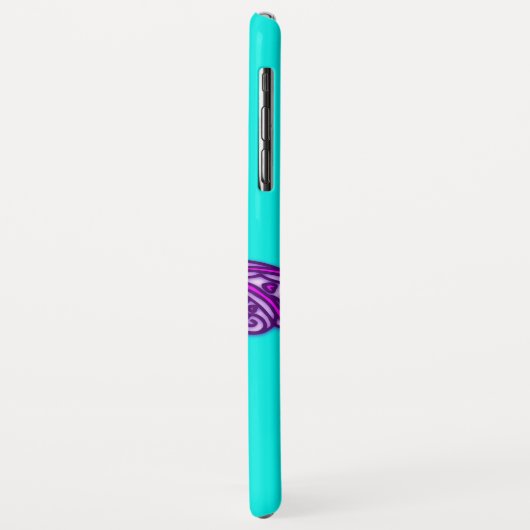 Dragonfly art aqua paarse douanenaam Case-Mate iPhone case (Achterkant/links)