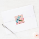 Dragonfly Art Vierkante Sticker (Envelop)